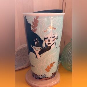 Starbucks 2018 12 oz Mermaid Ceramic Travel Tumbler. New!